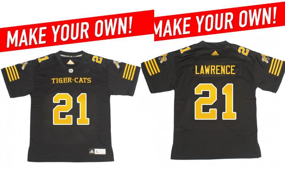 Custom Hamilton Tiger-Cats all season #21 Lawrence with a 2018 Adidas Home Jersey->charlotte hornets->NBA Jersey